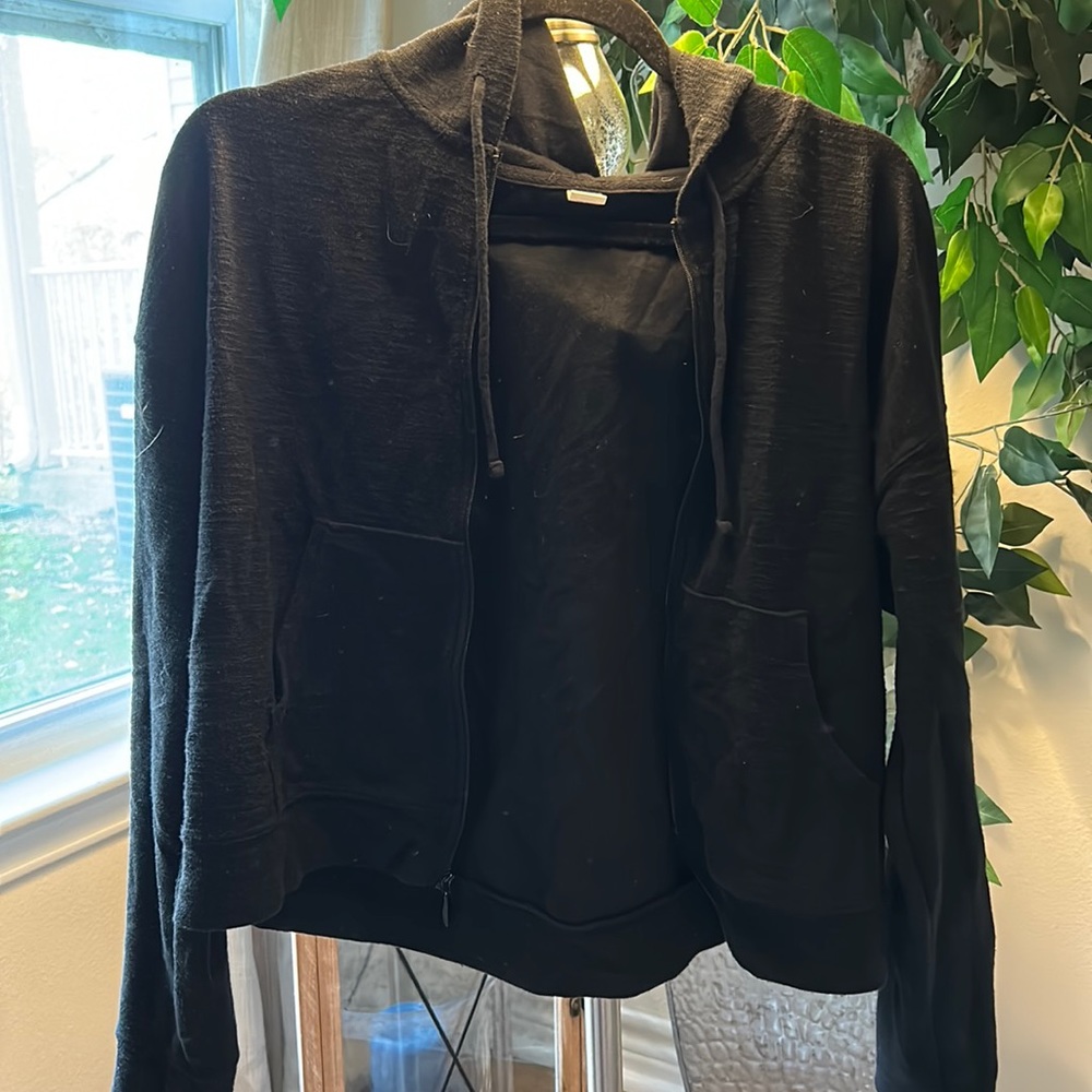 Zip up black sweatshirt